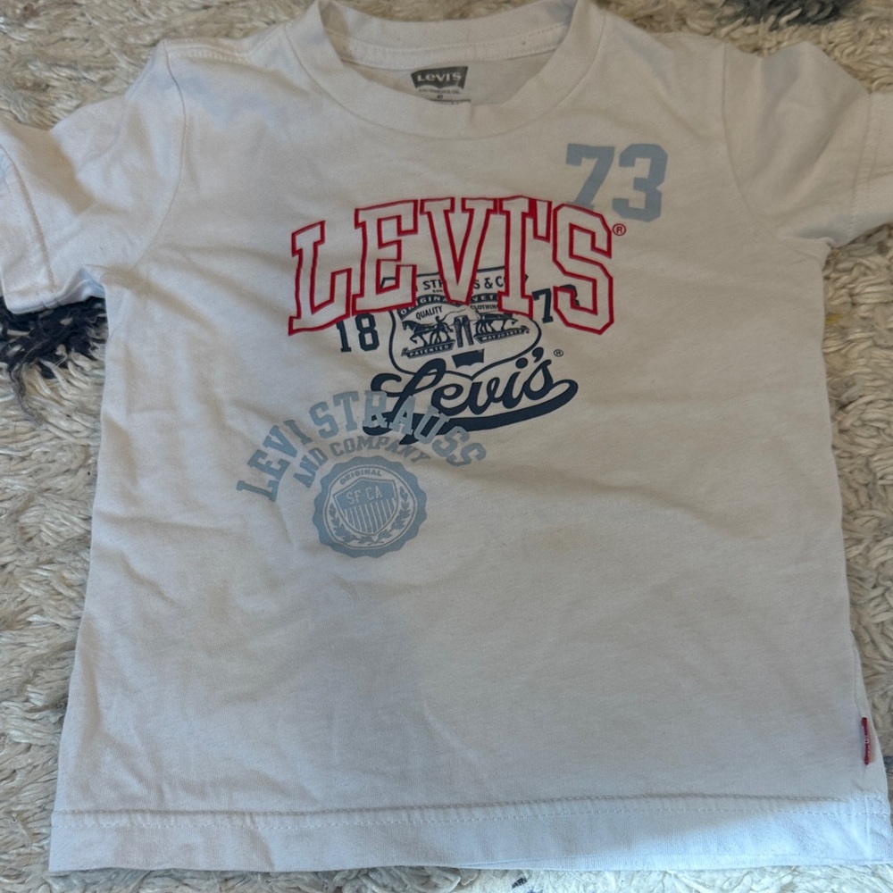 Levi's Kids White and Red Graphic Tee